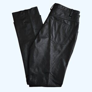 WILSONS Leather Pants 40x36 Black 9" Wide Leg Motorcycle Heavy Biker Y2K Lined